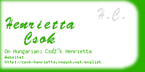 henrietta csok business card